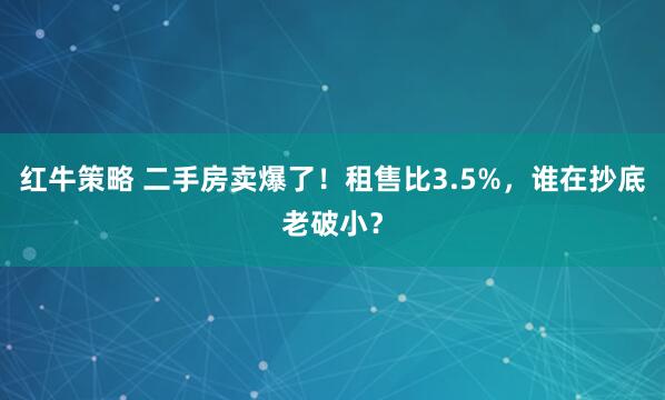 红牛策略 二手房卖爆了！租售比3.5%，谁在抄底老破小？