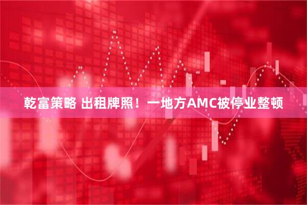 乾富策略 出租牌照！一地方AMC被停业整顿